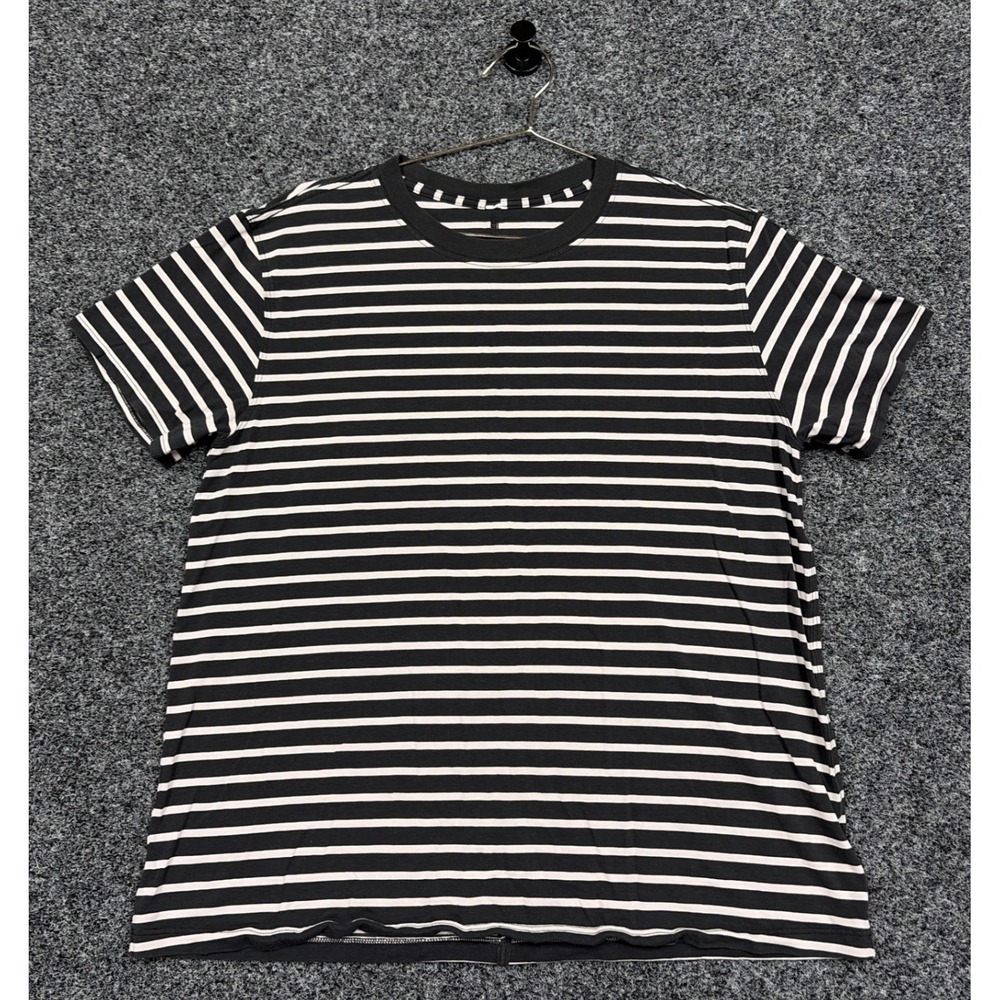 Lululemon Tee Women 8 Black White Striped Love Crew Short Sleeve Casual Gym Top